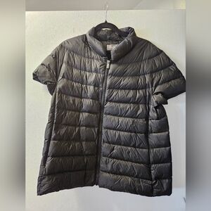 Martha Stewart Black Short Sleeve Puffer Jacket